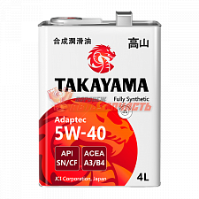 Масло моторное TAKAYAMA 5W40 Adaptec API SN/CF, ACEA A3/B4 4л  /металл/ CHANGAN, CHERY, HAVAL, GEELY