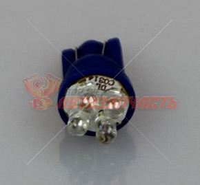 Лампа светодиодная 12V W5W T10 синий 4 диода B