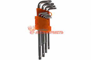 Набор шестигранников TORX 9 шт. (Т10-Т50) Автодело Professional "евро-звездочка"