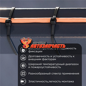Стяжка нейлоновая 300x3,6мм, черная (100 шт/уп) REXANT