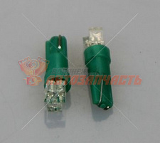Лампа светодиодная 12V W1,2W T5 (зеленый,3 диода) T5-3-12V G 