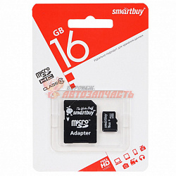 Карта памяти Smartbuy MicroSDHC 16Gb class10 с адаптера SD