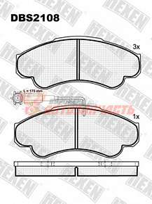 Тормозные колодки дисковые передние Citroen Jumper / Fiat Ducato / Peugeot Boxer HEXEN 