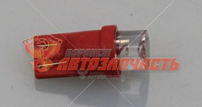 Лампа светодиодная 12V W5W (красный, линза) 1 LED 12V COLOR Red