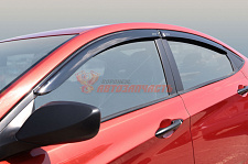 Дефлекторы на боковые стекла Hyundai Solaris I 2011-2017 /хетчбек/накладные/скотч/к-т 4шт./