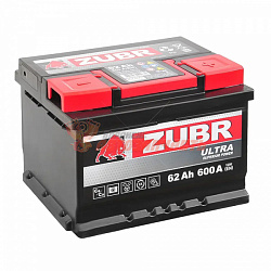 Аккумуляторная батарея  62Ah обратный (600A) ZUBR ULTRA (242х175х175) низний