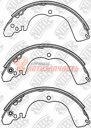 Тормозные колодки барабанные задние Mitsubishi Pajero/Outlander usa 03-04/Challenger N84W/94