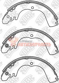 Тормозные колодки барабанные задние Mitsubishi Pajero/Outlander usa 03-04/Challenger N84W/94