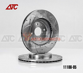 Диск переднего тормоза 11186 R15 АТС SPORT (перфор. проточка) (в упак. 2 шт.)