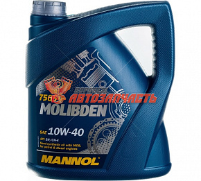 Масло моторное Mannol Molibden 10w40 4л полусинт. (7505) API SN/CH-4