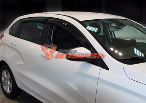 Дефлекторы на боковые стекла LADA Xray VORON GLASS 2016-н.в.,хетчбек,накладные,скотч (4 шт.)