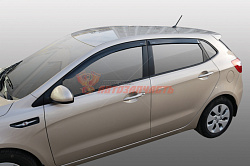 Дефлекторы на боковые стекла Kia Rio III 2012-2015 /хетчбек/накладные/скотч/к-т 4шт./