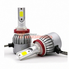 Лампа светодиодная H11 LED C6 12V 18W COB 6000K  (снято,замена на Z1)