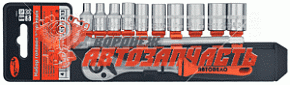 Набор головок торцевых 1/4 DR 12 пр. АвтоDело ( 4-13 мм) холдер 