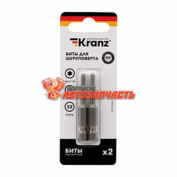 Бита для шуруповерта Torx T10х50 мм (2 шт./уп.) Kranz
