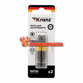 Бита для шуруповерта Torx T30х50 мм (2 шт./уп.) Kranz