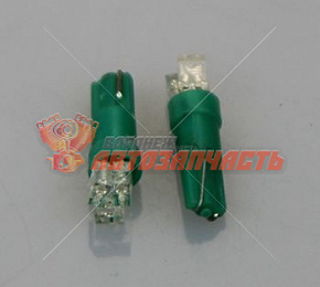 Лампа светодиодная 24V W1,2W T5 (зеленый,3 диода)T5-3-24V G