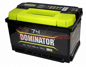 Аккумуляторная батарея  74Ah обратный (700А) Dominator (278x175x190) 6СТ-74VL@