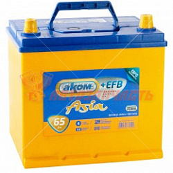 Аккумуляторная батарея ASIA 65Ah прямой EFB (670А) AKOM (232х173х225)