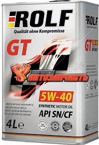 Масло моторное Rolf GT 5w40  4л SN/CF /металл/