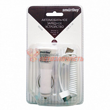 Автомобильное ЗУ Smartbuy Nova белый кабель iPhone 5 Lightning