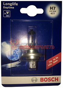 Лампа галогенная H7 12V 55W BOSCH Longlife Daytime 