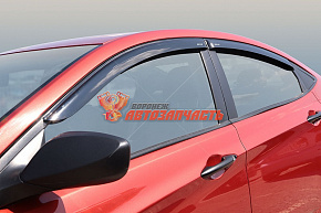 Дефлекторы на боковые стекла Hyundai Solaris I 2011-2017 /седан/накладные/скотч/к-т 4шт./