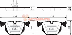 Тормозные колодки дисковые задние BMW 3 IV (E46)(1998-2007) 5 III-IV (1988-2004)X5 I (E53) (1999-20)