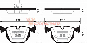 Тормозные колодки дисковые задние BMW 3 IV (E46)(1998-2007) 5 III-IV (1988-2004)X5 I (E53) (1999-20)