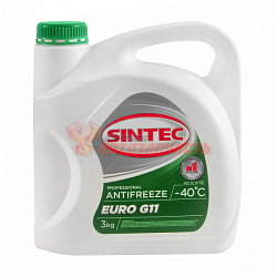 Антифриз Sintec EURO G11 (-40) (зеленый)  3л (NEW упаковка)