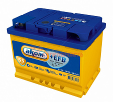 Аккумуляторная батарея  65Ah прямой (670А) AKOM EFB (242х175х190)