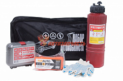 Набор автомобилиста "Car First Aid" (огнетушитель пласт.,перчатки,аптечка Гост, трос) 
