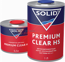 Лак HS 2+1 Premium с отвердителем SOLID (1л+0,5л)