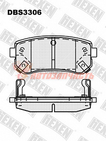 Тормозные колодки дисковые задние Hyundai Accent, i30 / Kia Ceed, Pride, Rio HEXEN 
